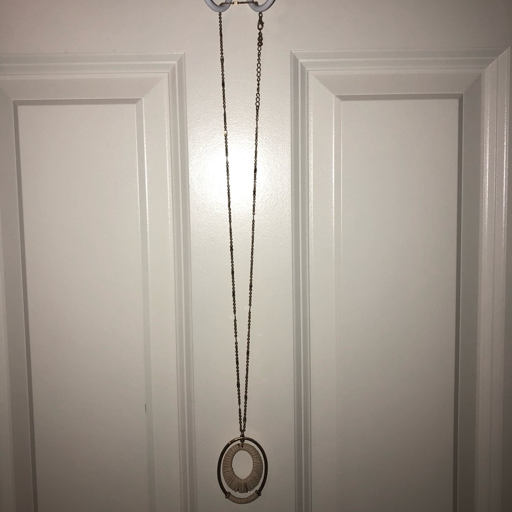 cream long necklace